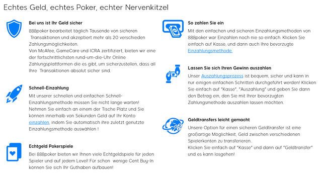 Die Garantien von 888Poker wirken seriös (Quelle: 888Poker)