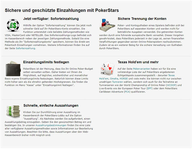 Schnell und vor allem sicher - die Vorzüge von Pokerstars im Überblick (Quelle: Pokerstars)