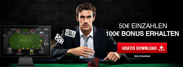 Der Bonus von Titan Poker verdoppelt die Einzahlung um bis zu 100 Euro (Quelle: Titan Poker)