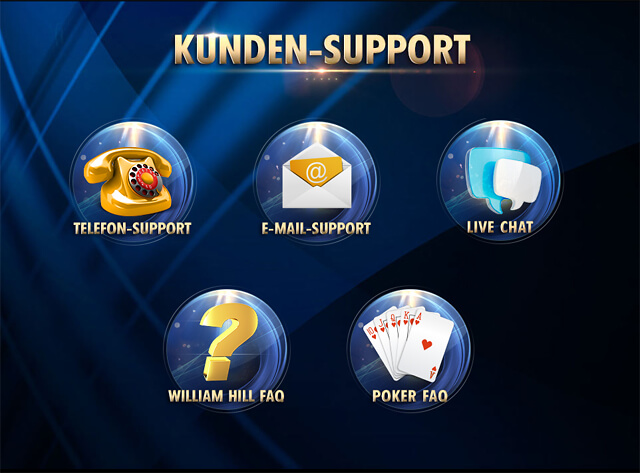 Für Fragen an William Hill Poker gibt es zahlreiche Kanäle und Optionen (Quelle: William Hill Poker)